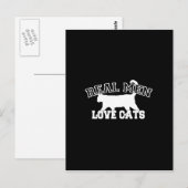 Real Mannen Love Cats Graphic Design on Black Deco Briefkaart (Voorkant / Achterkant)
