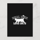 Real Mannen Love Cats Graphic Design on Black Deco Briefkaart (Voorkant)