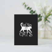 Real Mannen Love Cats Graphic Design on Black Deco Briefkaart (Staand voorkant)