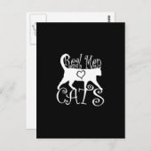 Real Mannen Love Cats Graphic Design on Black Deco Briefkaart (Voorkant / Achterkant)