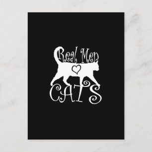 Real Mannen Love Cats Graphic Design on Black Deco Briefkaart