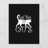 Real Mannen Love Cats Graphic Design on Black Deco Briefkaart (Voorkant)