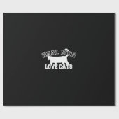 Real Mannen Love Cats Graphic Design on Black Deco Cadeaupapier (Vlak)