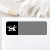 Real Mannen Love Cats Graphic Design on Black Deco Etiket (Insitu)