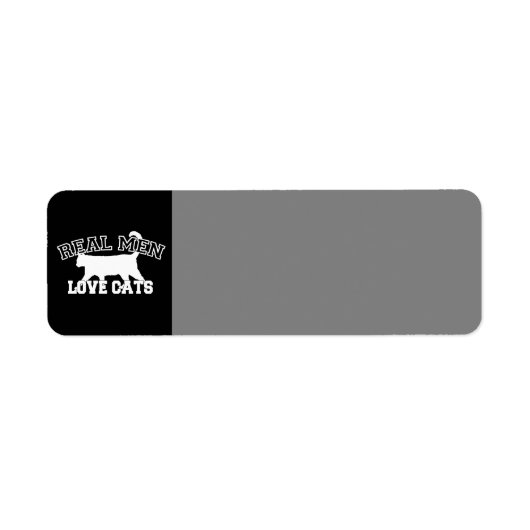 Real Mannen Love Cats Graphic Design on Black Deco Etiket (Voorkant)