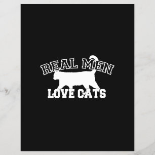 Real Mannen Love Cats Graphic Design on Black Deco Flyer