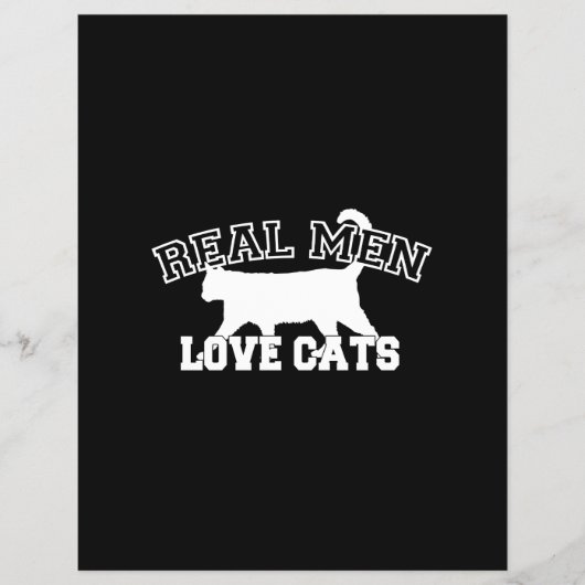 Real Mannen Love Cats Graphic Design on Black Deco Flyer (Voorkant)