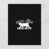 Real Mannen Love Cats Graphic Design on Black Deco Flyer (Voorkant)
