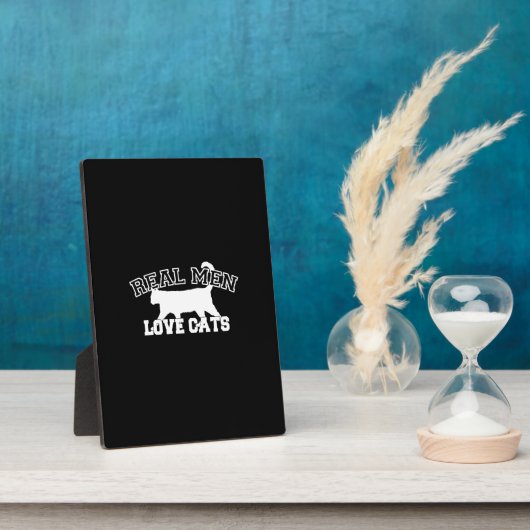 Real Mannen Love Cats Graphic Design on Black Deco Fotoplaat (Zijkant)