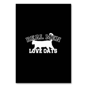 Real Mannen Love Cats Graphic Design on Black Deco Kaart
