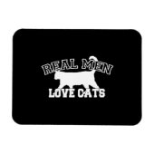 Real Mannen Love Cats Graphic Design on Black Deco Magneet (Horizontaal)
