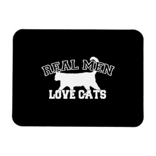 Real Mannen Love Cats Graphic Design on Black Deco Magneet