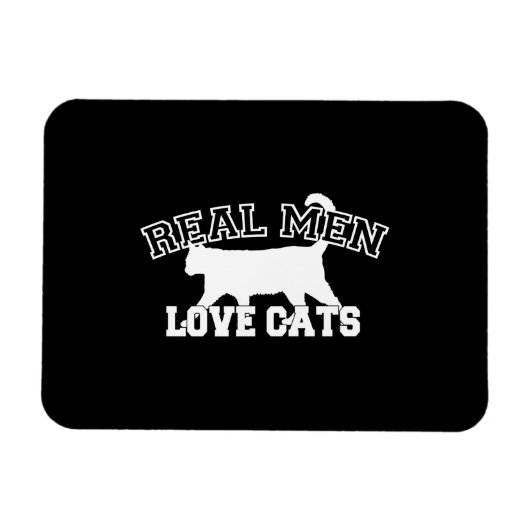 Real Mannen Love Cats Graphic Design on Black Deco Magneet (Horizontaal)