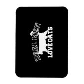 Real Mannen Love Cats Graphic Design on Black Deco Magneet (Verticaal)