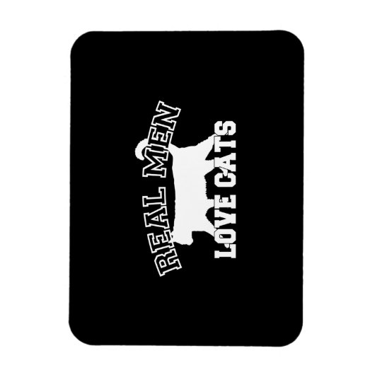 Real Mannen Love Cats Graphic Design on Black Deco Magneet (Verticaal)