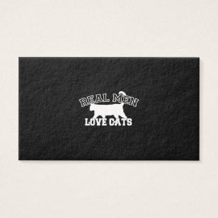 Real Mannen Love Cats Graphic Design on Black Deco Visitekaartje