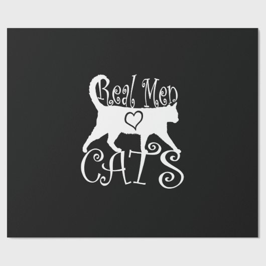 Real Mannen Love Cats Logotype Cadeaupapier (Vlak)