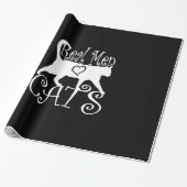 Real Mannen Love Cats Logotype Cadeaupapier (Uitgerold)