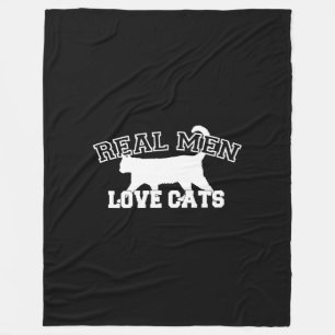 Real Mannen Love Cats Statement Fleece Deken