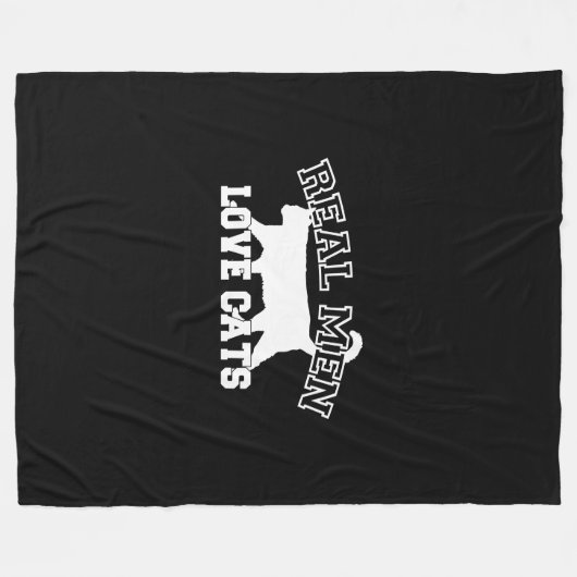 Real Mannen Love Cats Statement Fleece Deken (Voorkant (Horizontaal))