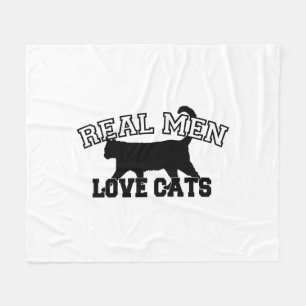 Real Mannen Love Cats Statement Fleece Deken