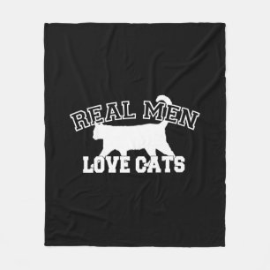 Real Mannen Love Cats Statement Fleece Deken