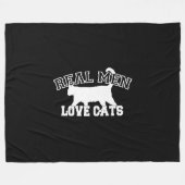Real Mannen Love Cats Statement Fleece Deken (Voorkant (Horizontaal))