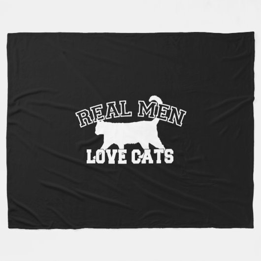 Real Mannen Love Cats Statement Fleece Deken (Voorkant (Horizontaal))