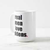 Real Mannen Love Goldens Mok (Voorkant links)