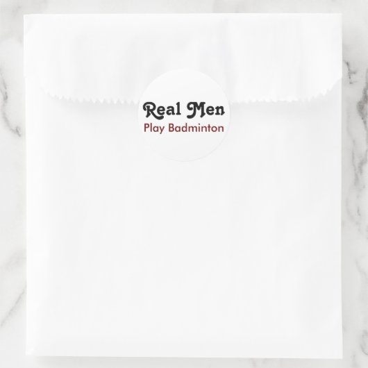 Real Mannen Play Badminton Ronde Sticker (Tas)