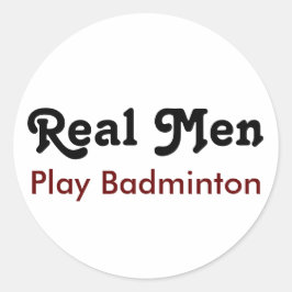 Real Mannen Play Badminton Ronde Sticker
