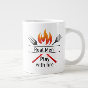 Real Mannen Play met Fire Fun BBQ Quote Mok
