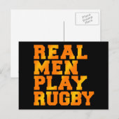 Real Mannen Play Rugby Briefkaart (Voorkant / Achterkant)