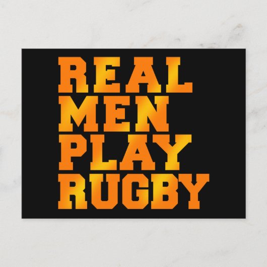 Real Mannen Play Rugby Briefkaart (Voorkant)