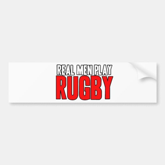 Real Mannen Play Rugby Bumpersticker (Voorkant)