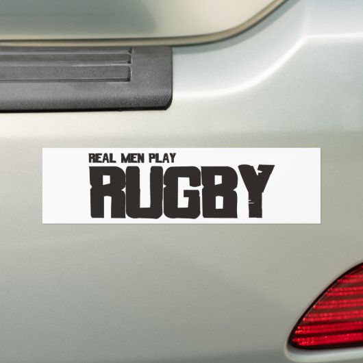 Real Mannen Play Rugby Bumpersticker (Op auto)