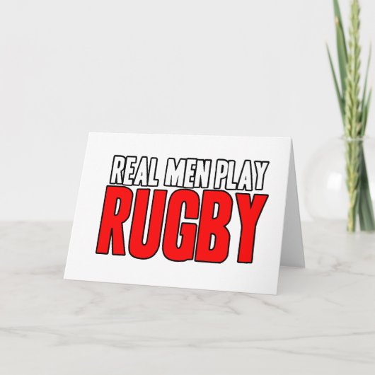 Real Mannen Play Rugby Kaart (Voorkant)