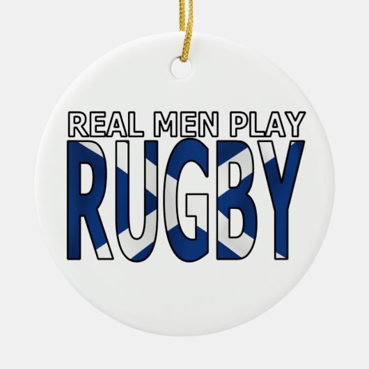 Real Mannen play Rugby Scotland Keramisch Ornament (Voorkant)