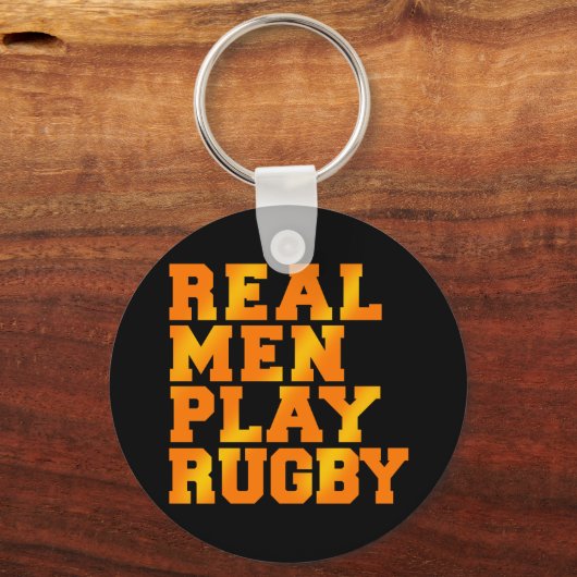 Real Mannen Play Rugby Sleutelhanger (Voorkant)