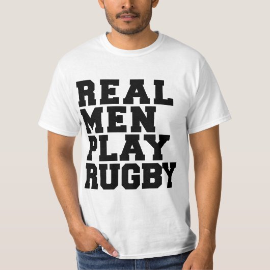Real Mannen Play Rugby T-shirt (Voorkant)