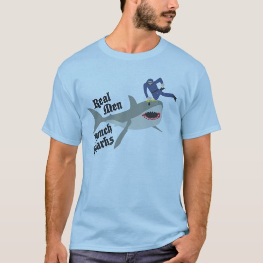 Real Mannen Punch Sharks Shirt (Voorkant)