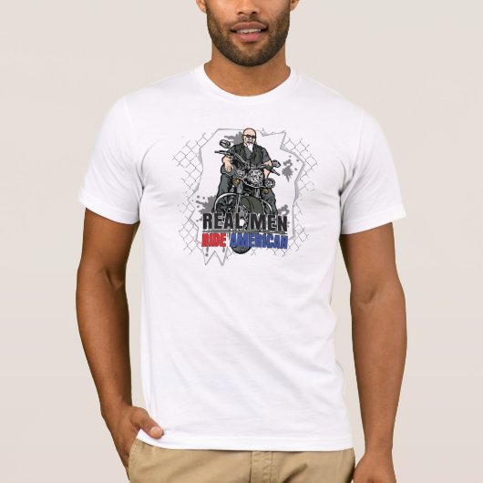 Real Mannen Ride American Destroyed T-shirt voor B (Voorkant)