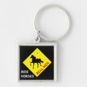 Real Mannen Ride Horses & Black Horse Party / Rode Sleutelhanger (Voorkant)