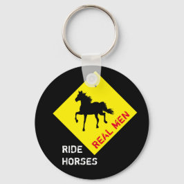 Real Mannen Ride Horses & Black Horse Party / Rode Sleutelhanger