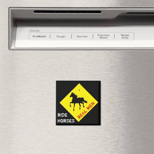 Real Mannen Ride Horses & Party/Rodeo Magnet (Insitu (Vaatwasser))