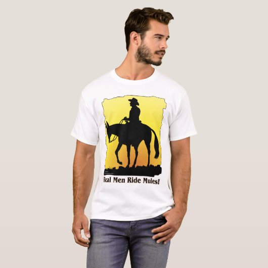 Real Mannen Ride Mules T-shirt (Voorkant volledig)