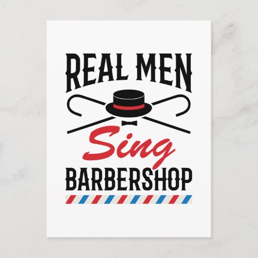 Real Mannen Sing Barbershop Singer Briefkaart (Voorkant)