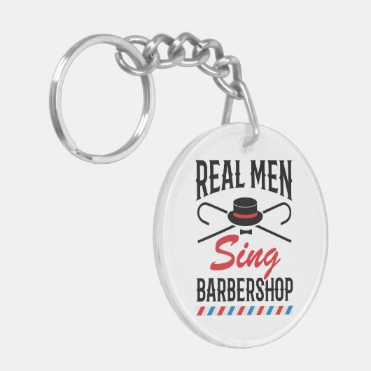 Real Mannen Sing Barbershop Singer Sleutelhanger (Voorkant Links)
