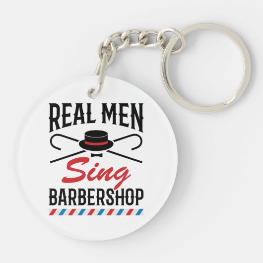 Real Mannen Sing Barbershop Singer Sleutelhanger (Achterkant)