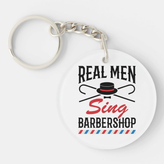 Real Mannen Sing Barbershop Singer Sleutelhanger (Voorkant)